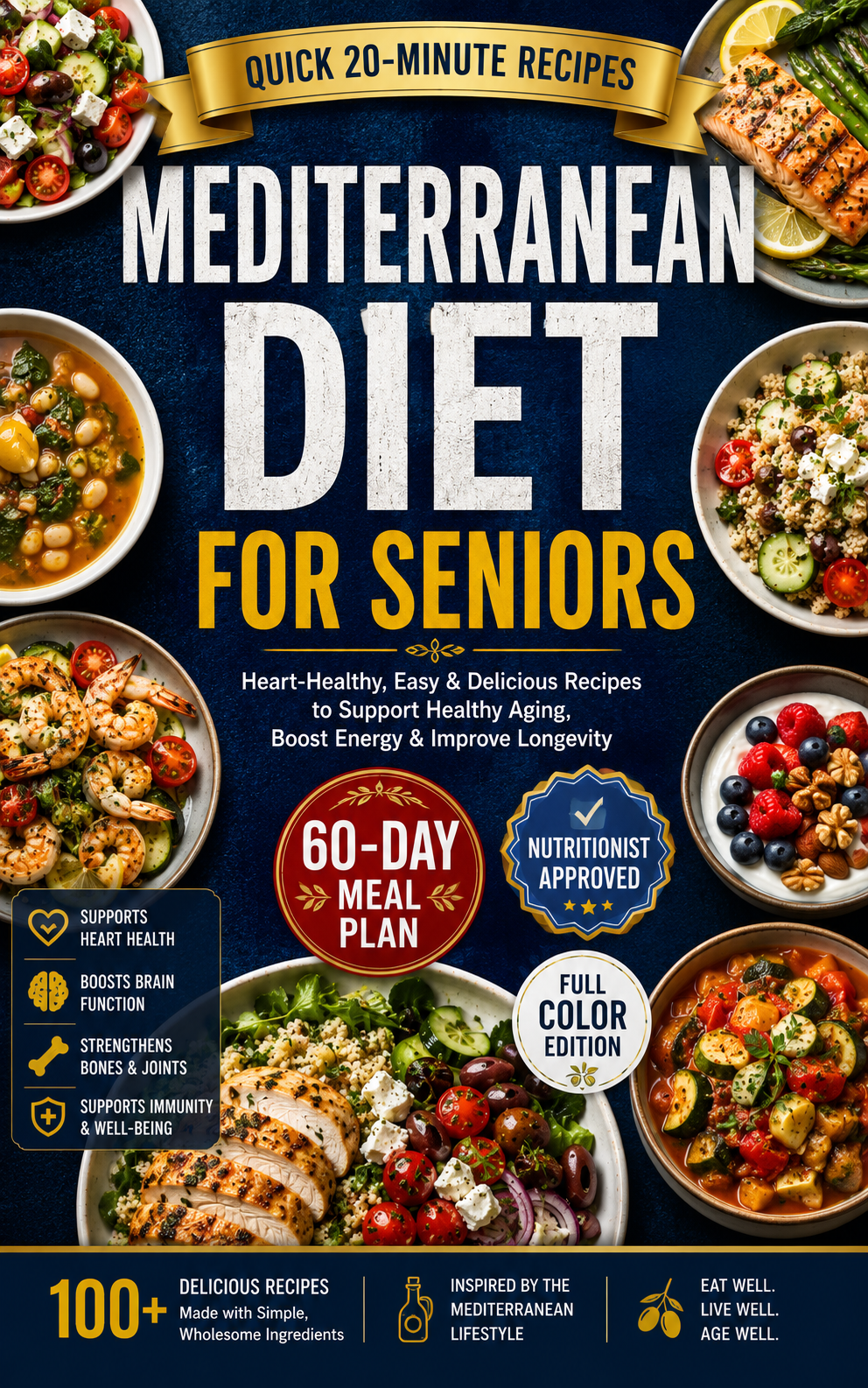 Mediterranean Diet for Seniors | Easy & Heart-Healthy Recipes with a 60-Day Meal Plan